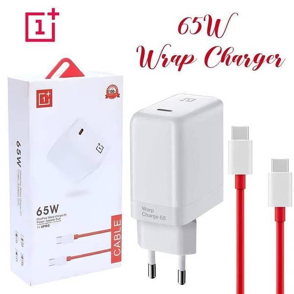 USA Original 65 W 1+ One Plus ORIGINAL CHARGER FAST CHARGING TYPE C TO C Cable ORIGINAL Charger 100 % charger with  type c cable