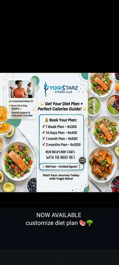 YOGIS STARZ FITNESS CLUB DIET PLAN AVAILABLE