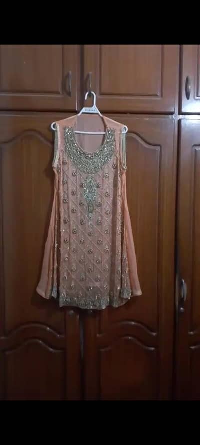 Peach wedding guest dress