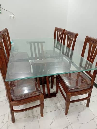 Glass top Dinning table