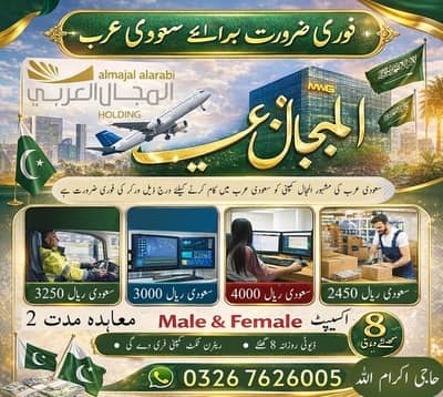 Labor job , Driver jobs , Factory Worker , Work Permit In Saudi Arab