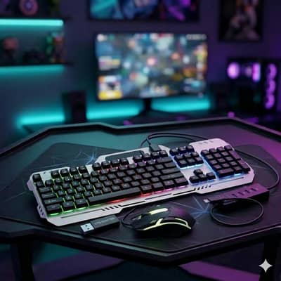 Wired keyboard mouse with USB hub and otg