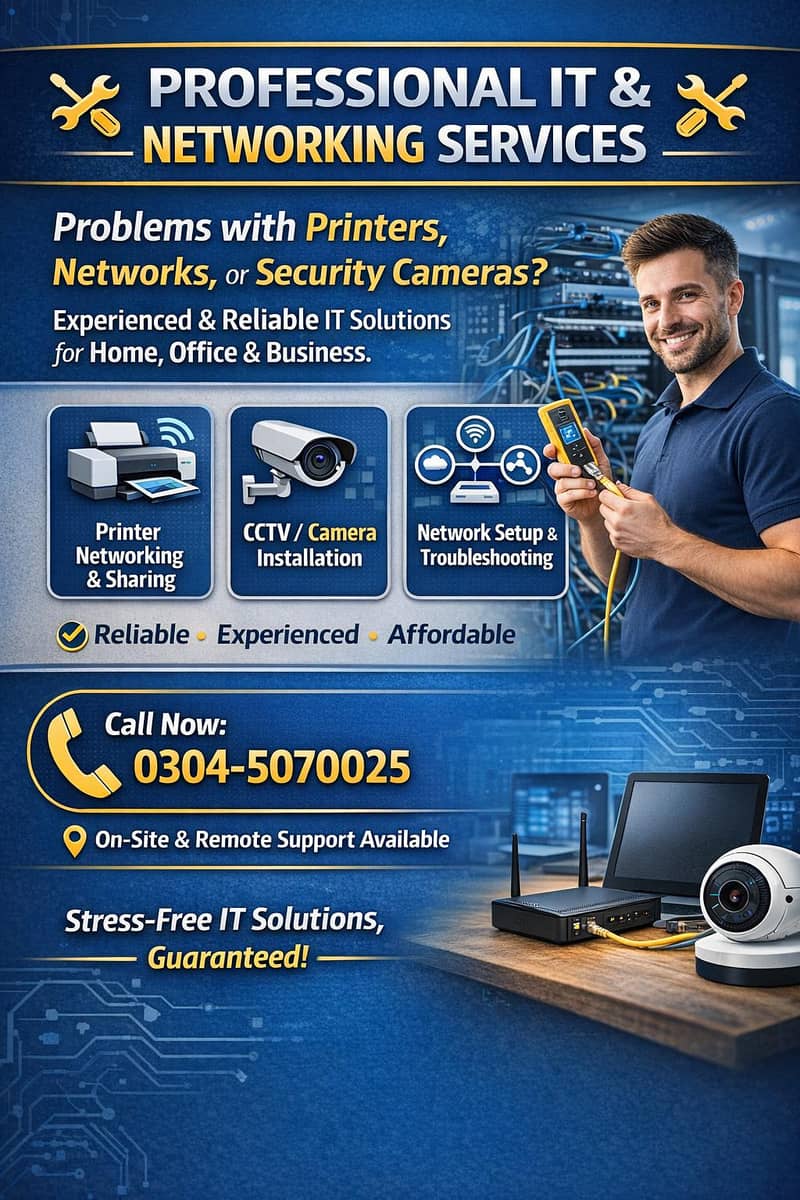 CCTV Camera Installation, Computer and PRINTER Networking 0