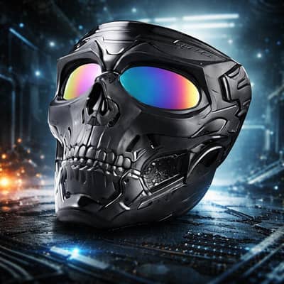 Skull Motorcycle Dust Proof Full Face Mask (Black)