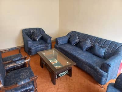 5 seater sofa set blue color poshish