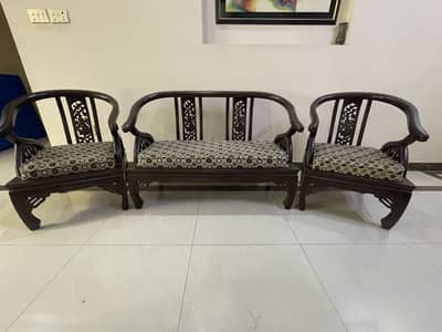 Handmade Sofaset with wooden Tables