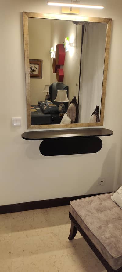 console wall table  black matt finished with draw 36 inches  dressing