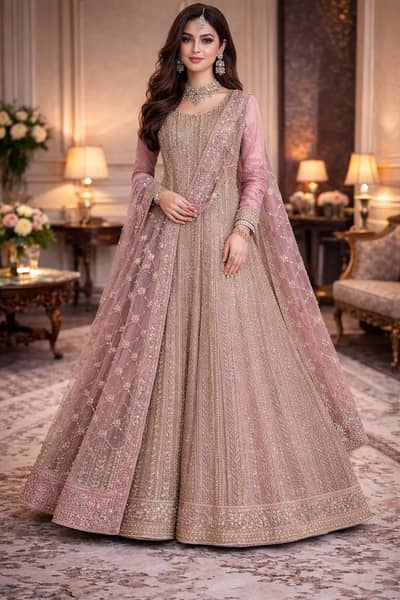 Heavy 2 piece Bridal Maxi with Net Dupatta – Excellent Condition