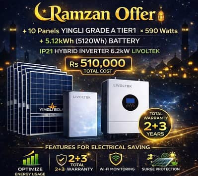 10x590 yingli solar 6.2kw livolteck 5kw lithium ion battery