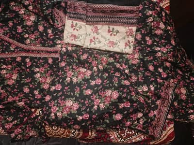 Bin saeed brand 3pc lawn suit medium size