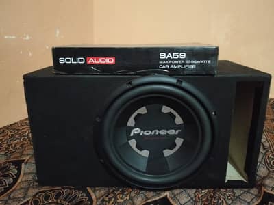 pioneer subwoofer with box and amplifier brand new for sale
