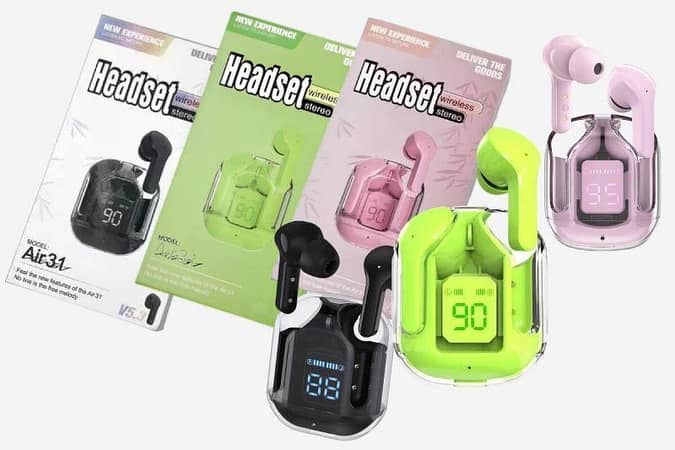Usa Original Stock Transparent Digal Screen Earbuds