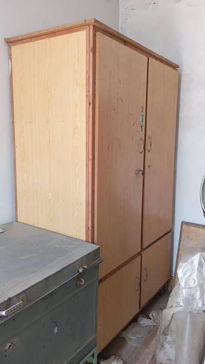 wooden wardrobe and iron safe for urgent sale