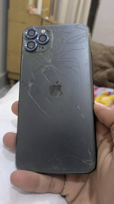 Apple Iphone 11 Pro Max Non PTA All Okay just Back cracked