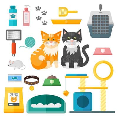 All pets accessories and foods available hain