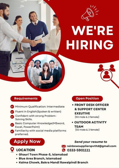 Support Executive + Frount Desk Office + Fleet Manager