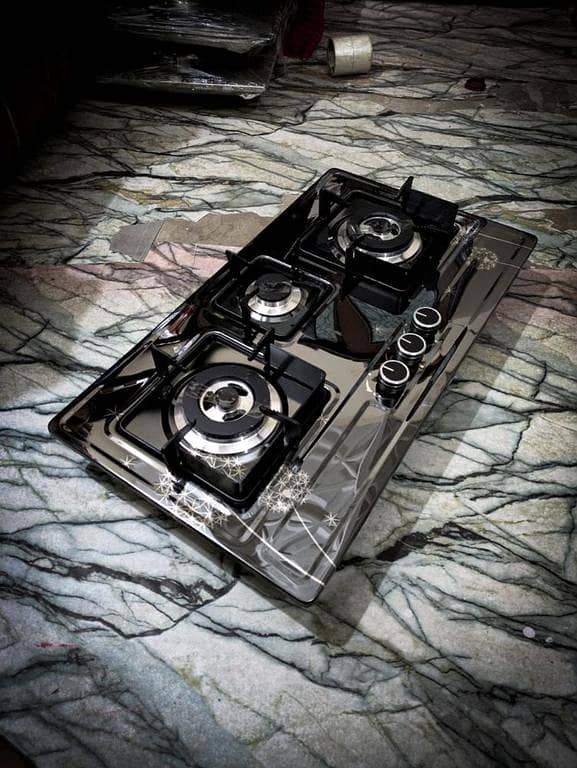 BK Jee Brand New 3 Heavy Burner Square Grill Black Stainless Steel Hob / Stove (2026)