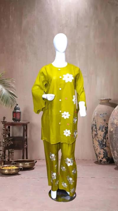 2 pieces women's  embroidery shirt and trouser