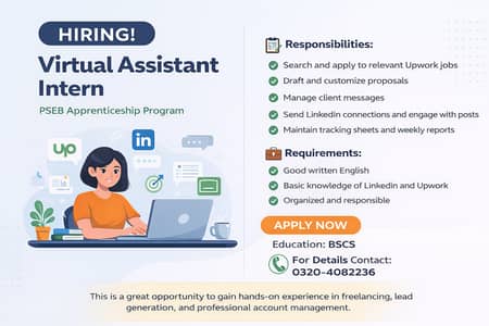 Virtual Assistant Intern (Apprenticeship – PSEB Program) - Onsite