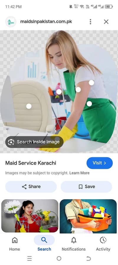 karachi se maid chahiye female 24 ghanty ke liye
