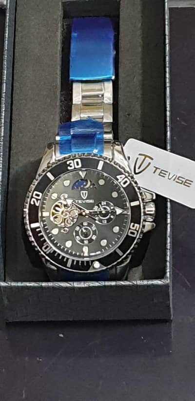 Tevise T801 Original Moon Phase Tourbillion Stainless Steel Watch