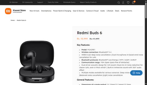Brand New Sealed Pack Xiaomi Redmi buds 6 | Bluetooth earbuds Airpods