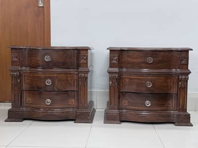Matching Solid Wooden Side Tables (Pair)