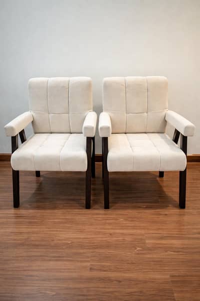 Modern Fabric Armchairs (Set of 2) – Comfortable & Elegant