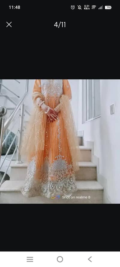 beautiful bridal wear dress mustard colour with heavy work
