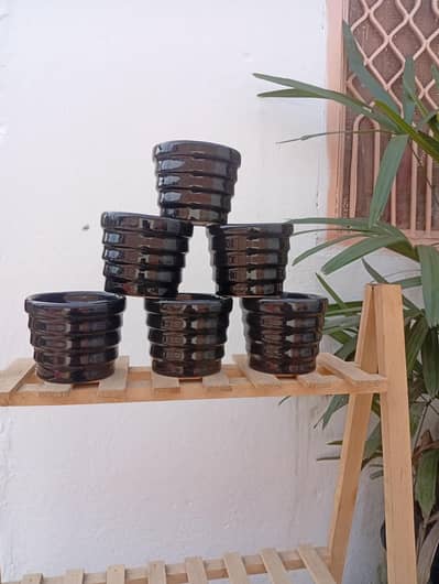 Modern Black Ceramic Plants pots / Table pots