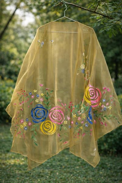 hand Painted fabric duppta