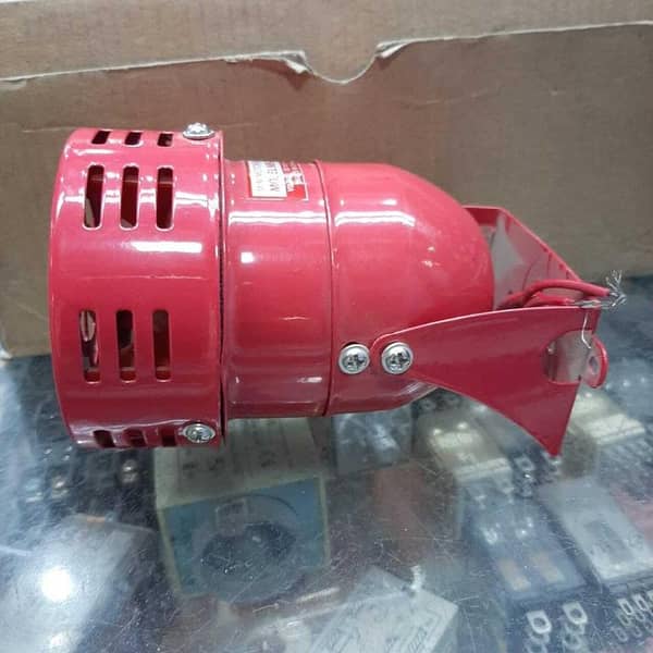 MS-190 Mini Motor Siren Alarm – AC 220V Electric Industrial Warning Siren (Red) and 12v Dc for Bikes also Available