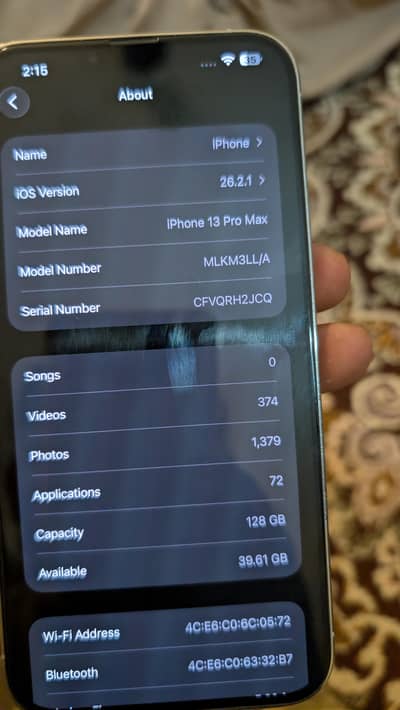 iphone 13 pro max jv 128 gb