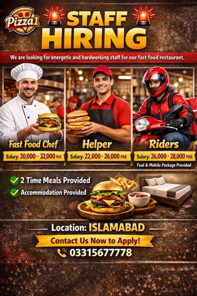 Need Staff for resturant