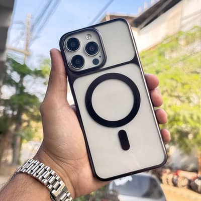 Metal Chrome Border Magsafe Case