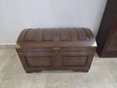 100% Pure Sheesham Chinioti Dome-Top Chest | Brass Inlay | Early 2000s