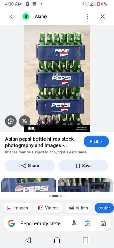 Empty crates Pepsi & cock