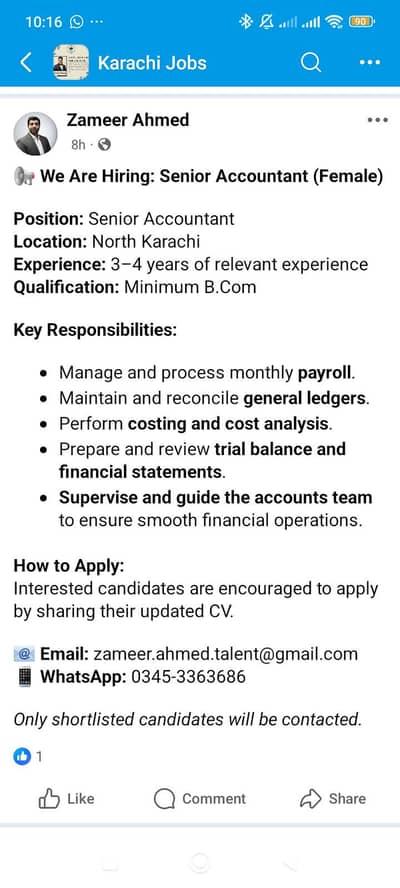 Senior Accountant (Female)