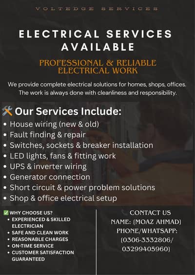 All kind of electrical work in very reasonable price