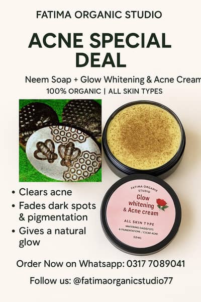 Fatima organic studio  Acne special deal soap and cream