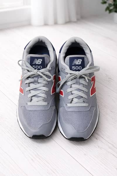 New Balance 500 Grey/Red Classic Sneakers