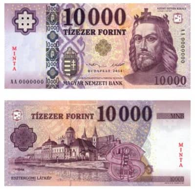 Hungarian 10,000 Forint Banknote
