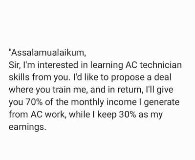need Ac Technician teacher for private
