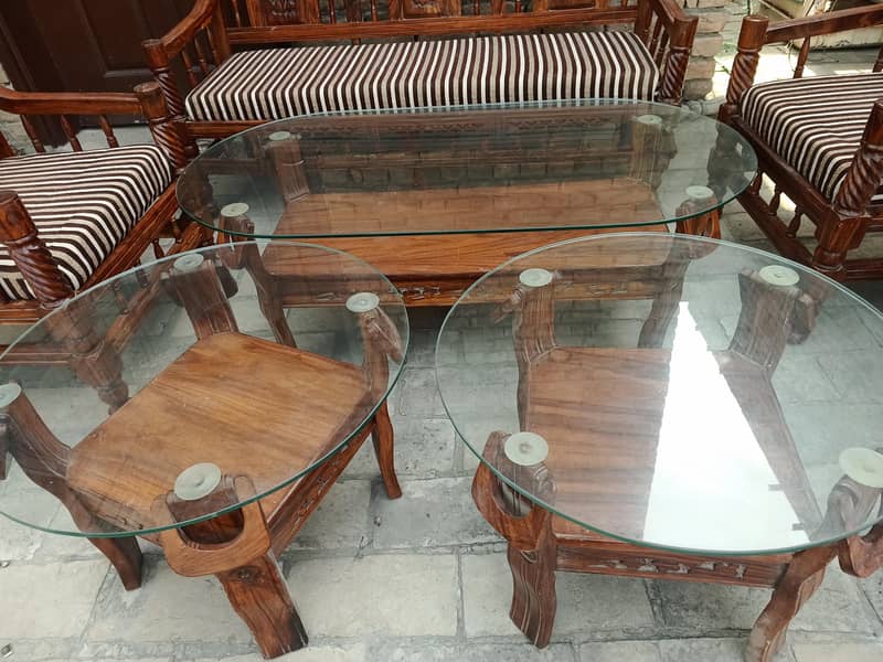 solid wood double bed with 2 side tables 3