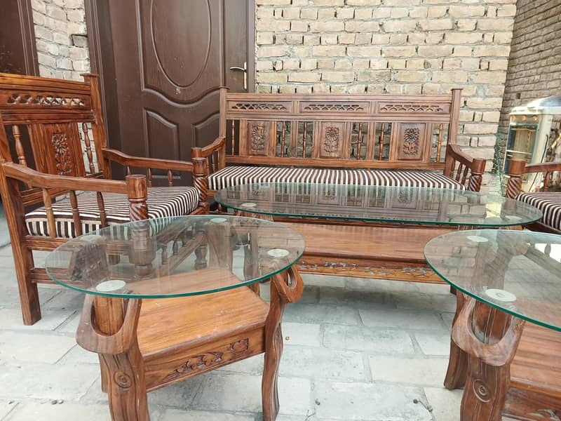 solid wood double bed with 2 side tables 6