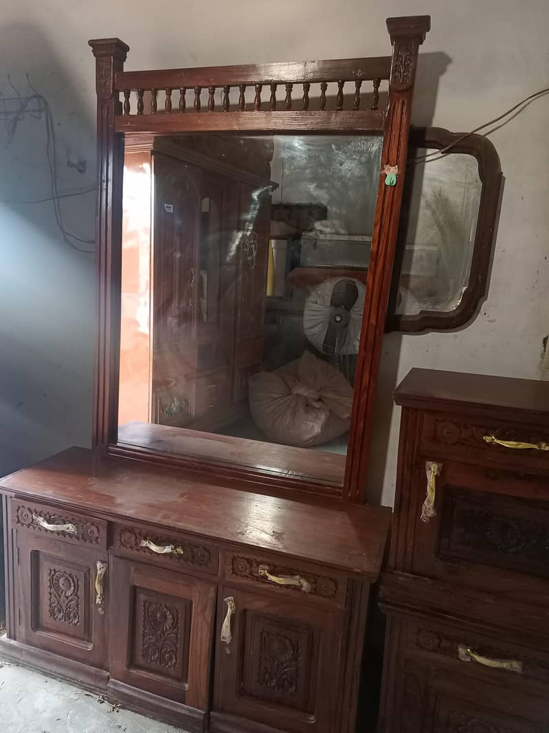 solid wood double bed with 2 side tables 8