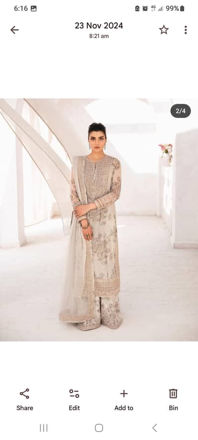 Ethnc brand 4pcs new cheffon fancy work