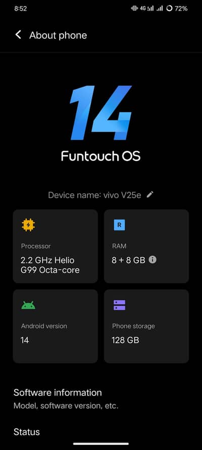 vivo v25e. condition 10/10  original box charge availablen no warranty