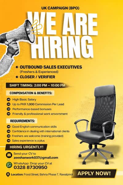 outbound sales executive /closers / verifiers mobility uk afternoon