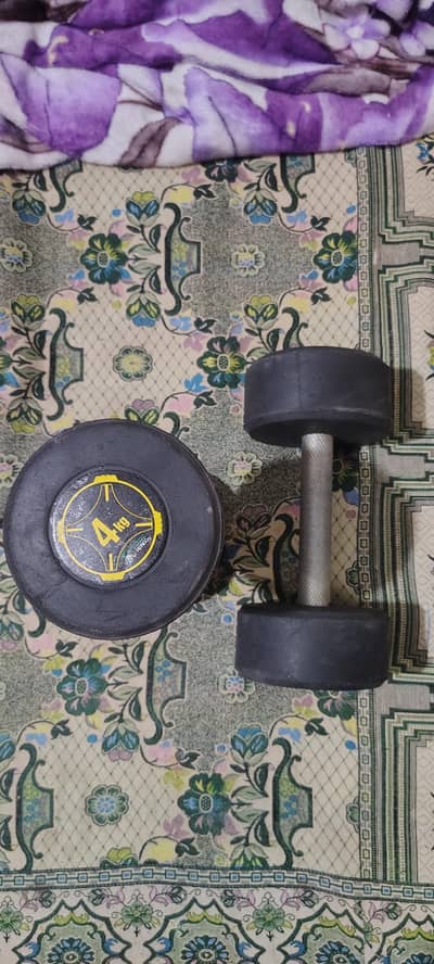High Quality rubber coated dumbells 4kg
